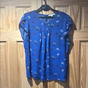 Fun 2 Fun Royal Blue Floral Blouse